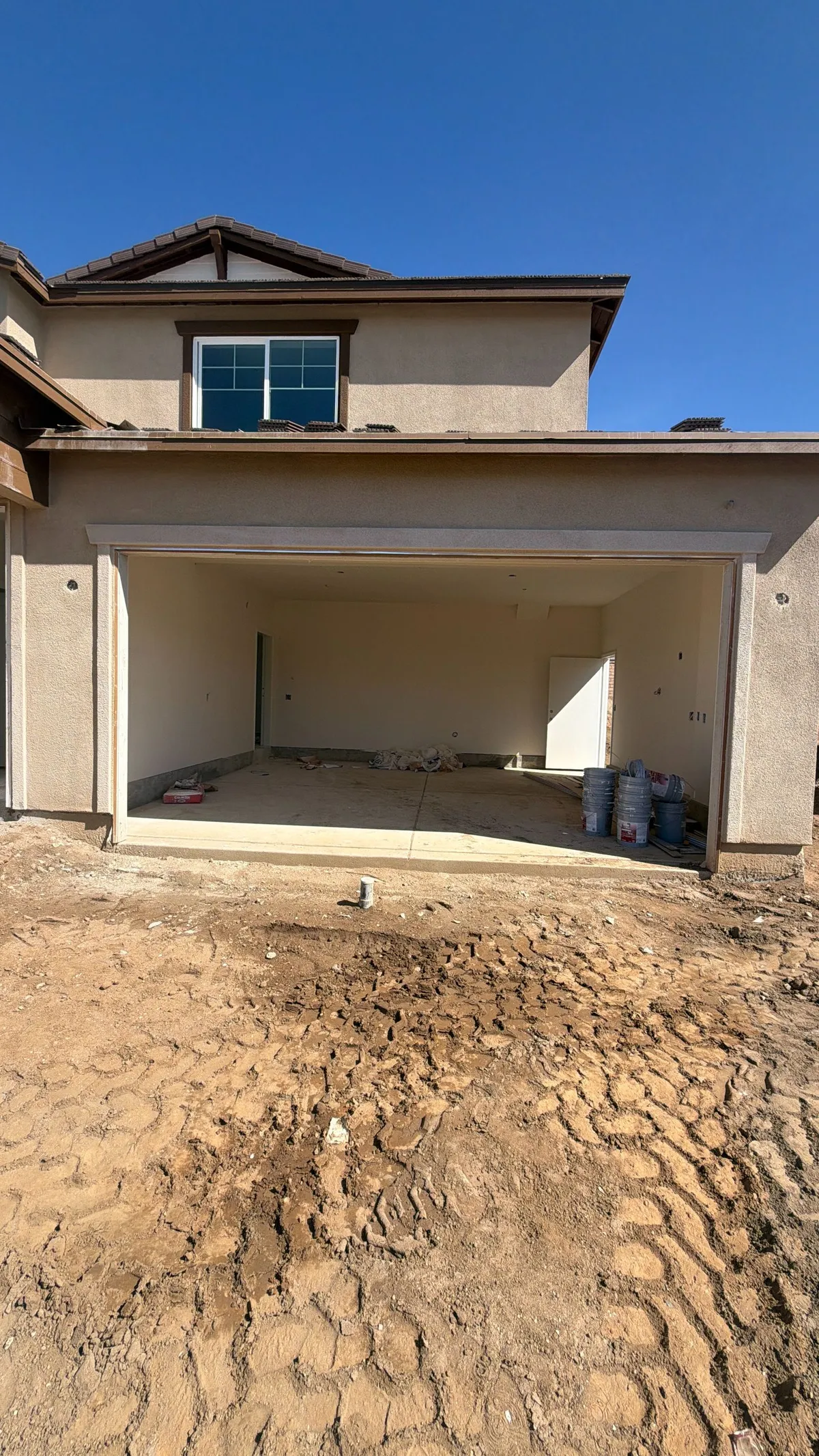 Home exterior construction progress